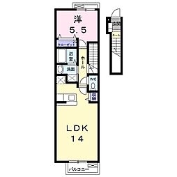 フローレンス　四条大路 2階1LDKの間取り