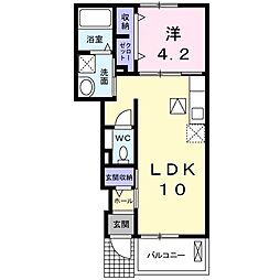 コンシェリアＡ 1階1LDKの間取り