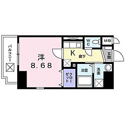 エルステージＹ・Ｍ・Ｊ 9階1Kの間取り