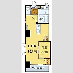 シエルエックス 5階1LDKの間取り