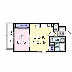 千石東町アパート（028123201） 201 2階1LDKの間取り
