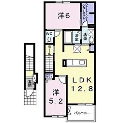 ヴィラモンセラート 2LDKの間取図画像