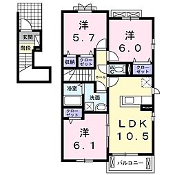 シャイニング・メゾンB 3LDKの間取図画像