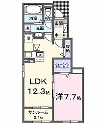 スピアージャ アン フィーメC 1LDKの間取図画像