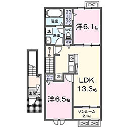 スピアージャ アン フィーメD 2LDKの間取図画像