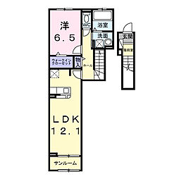 エリオス 1LDKの間取図画像