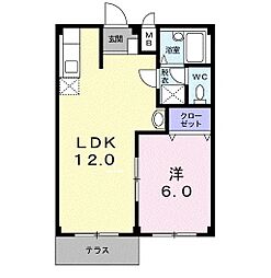 メゾンリバーサイド 1LDKの間取図画像