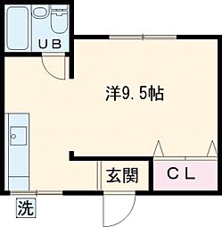 サニーハイツ ワンルームの間取図画像