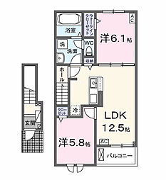 エス ウィステリア I 2LDKの間取図画像