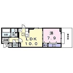 カーサ ソラティオ 1LDKの間取図画像