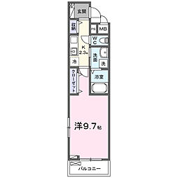 ヴィセオ 1Kの間取図画像