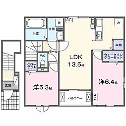 エス ウィステリア II 2LDKの間取図画像