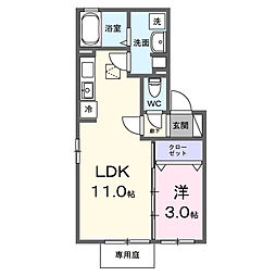 ブライトコート陽 1LDKの間取図画像