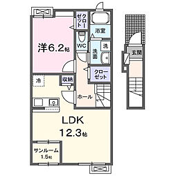 サニー 1LDKの間取図画像