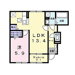 久米アパート(025554201) 1LDKの間取図画像