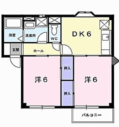 エステート須玖B 3DKの間取図画像