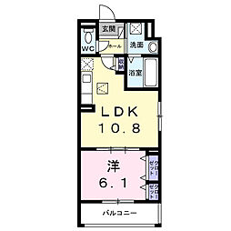 ハレプア 1LDKの間取図画像