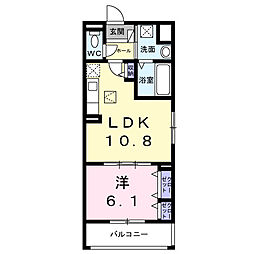 ハレプア 1LDKの間取図画像
