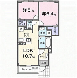 アルソラーレI 2LDKの間取図画像