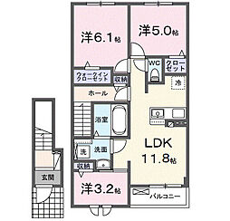 アルソラーレI 3LDKの間取図画像