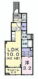 ルシアン 1LDKの間取図画像