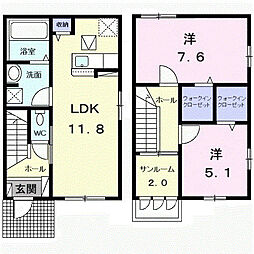 スマイルヴィラ水元 2LDKの間取図画像