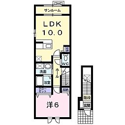 ニューキャロット3 1LDKの間取図画像