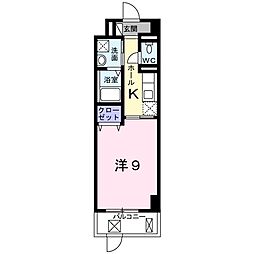 ノーサイド立葉 1Kの間取図画像