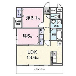 東粉浜3丁目アパート(028554701) 2LDKの間取図画像