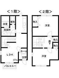 クオーレ2 2LDKの間取図画像