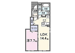 ラ・ルーチェ 八幡 II 1LDKの間取図画像