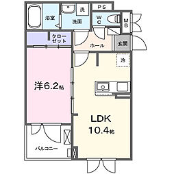 ヒカルサ新潟関屋 1LDKの間取図画像