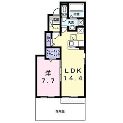 フローレス コート II 1LDKの間取図画像