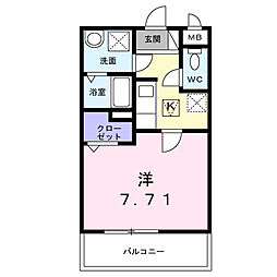 さくらテラス 1Kの間取図画像
