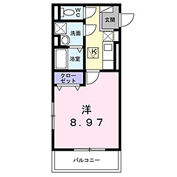 さくらテラス 1Kの間取図画像