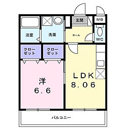 さくらテラス 1LDKの間取図画像