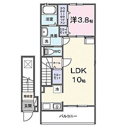 カルメル 1LDKの間取図画像