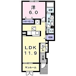 レオンステラ 1LDKの間取図画像