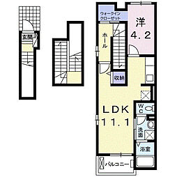 エアリー向山 1LDKの間取図画像