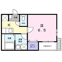 パールメゾン 1Kの間取図画像