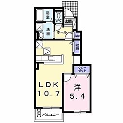 ラ・パルムドール 1LDKの間取図画像
