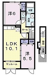 セレノコルソ 2LDKの間取図画像