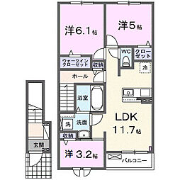 富竹新田アパート(028367401) 3LDKの間取図画像