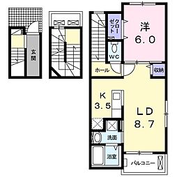 パルコ　プレッソ 3階1LDKの間取り