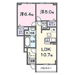 グランデ・ヴェリタ 2LDKの間取図画像