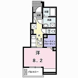 パークサイドＫ．Ｓ．Ｓ　Ｂ 1階1Kの間取り
