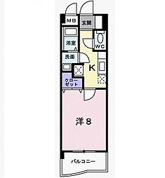 ラウンド　ヒルズ　イースト 1階1Kの間取り
