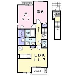 グランブリッサB 2LDKの間取図画像