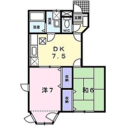 WinsKea-LaniB 2DKの間取図画像