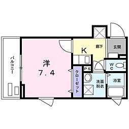 フェリーチェ弦巻 1Kの間取図画像